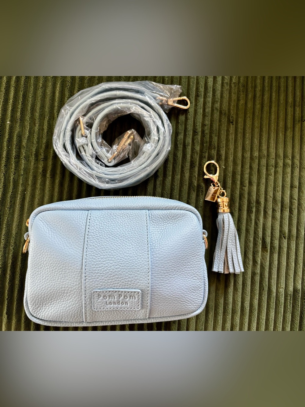 Pom Pom London City Mini Powder Blue Crossbody Purse